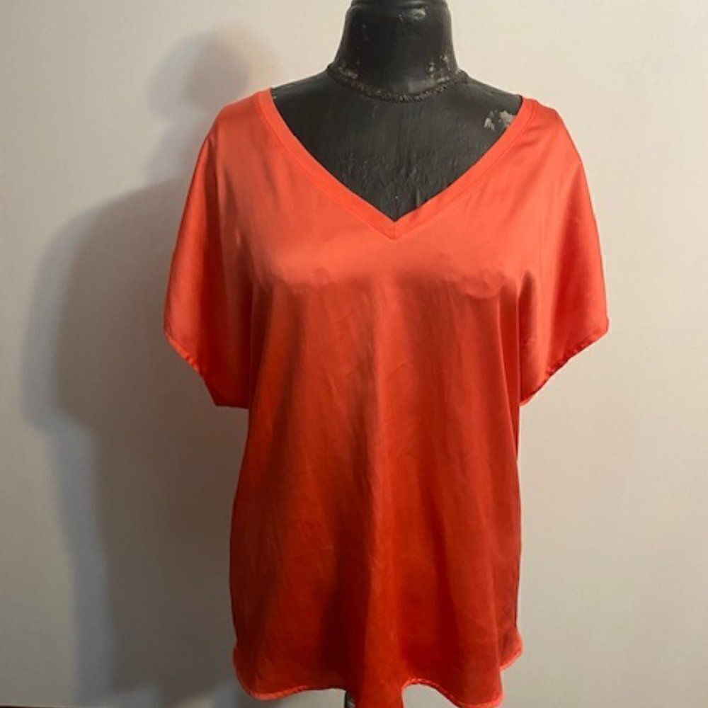 Lane Bryant Orange v-neck top, size 22/24